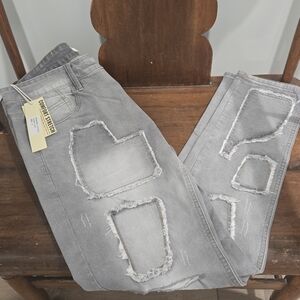 KDNK Gray Distressed Mens Skinny Jeans